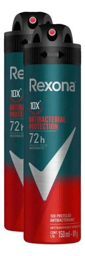 Kit 2 Desodorante Rexona Men Protection 72h 150ml