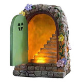 Estatuas De Jardín De Puerta De Hadas Solares Con Luces,