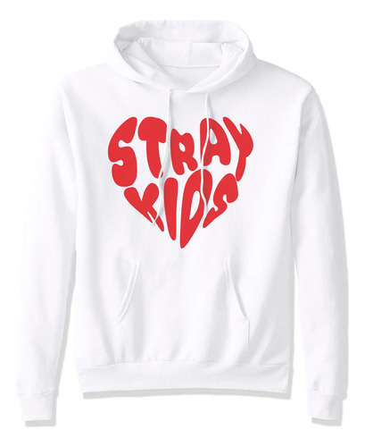 Sudadera Skz Stay Stray Kids Silueta Letras Corazon Rojo