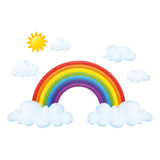 Decowall Da-1713 Rainbow And Clouds Kids Pegatinas De Pared