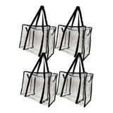 Kit C/ 4 Bolsas Sacolas Pvc Transparente Grande Jumbo