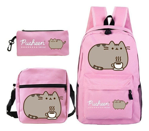 Mochilas De Gato De Dibujos Animados Kawaii Estudiante Linda