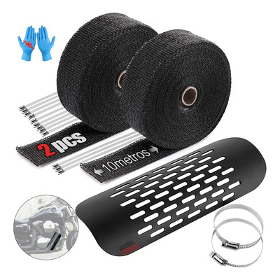 2pcs Cinta Térmica Para Escape + Cubierta Para Escape Moto