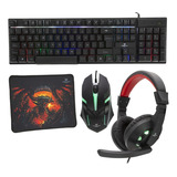 Kit 4 En 1 Gaming Teclado, Mouse, Audifonos Gamer Justone