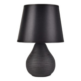 Velador De Mesa Cuzco Negro Ceramica Led Deco Moderno Cie