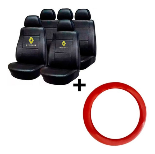 Funda Cubre Asiento Y  Cubrevol Rojo Para Clio Symbol Kangoo