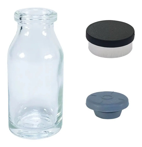 Frasco Penicilina 15ml C/ Borracha E Selo Flip Off (20 Unid)