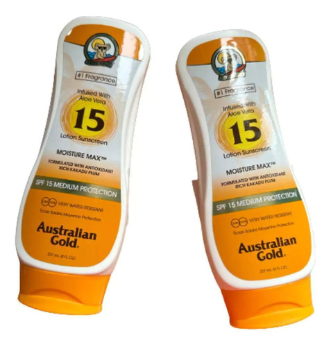 Australian Gold Spf 15 Loción C/aloe Vera 237ml X2 Unidades