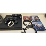 Play4 - Ps4 Slim 1tb + 2joystick + Hdmi + 3 Juegos-impecable