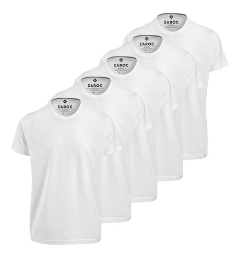 Kit 5 Camisetas Masculinas Slim Fit  Básicas Algodão Premium
