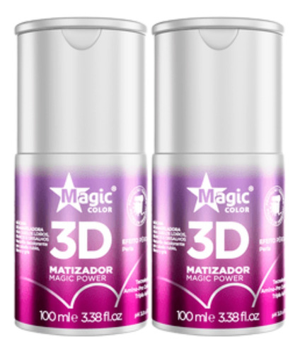 Kit Com 2 Matizador Magic Power Efeito Perola 3d - 100ml