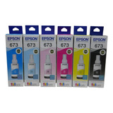 Combo 6 Tintas Originales 673 Epson L800 L805 L810 L1800 