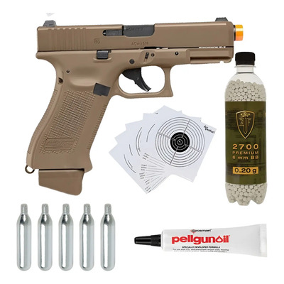Airsoft Glock 19x Co2 Blowback 6mm Gen 5 Xchws P Marrón Claro 6 Mm | Meses sin interés