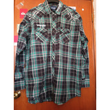 Camisa Wrangler 2xlt Botones Algodón Bordada 