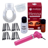 Kit Sobrancelhas Mini Mixer Misturador Para Pigmento E Henna Cor Castanho Claro