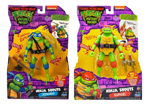 Tortugas Ninja Mutant Mayhem Ninja Shouts Playmates  2 Pack