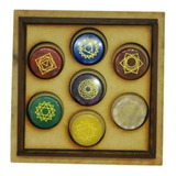 7 Chakras Con Cajita De Madera Con Cuarzos 