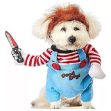 Disfraz Chucky Para Perro Halloween Raza Pequeña Xs Y S