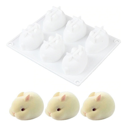 Molde De Silicon Conejitos Pascua 3d 6 Cm Conejos