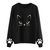Sudadera Sweater Gatos Cat Lindo Huellas Kawaii + Regalo