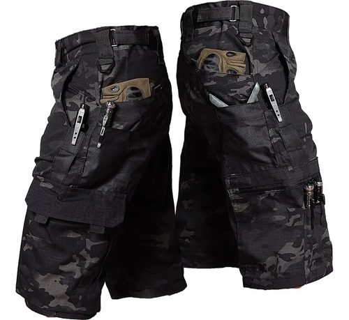 Pantalones Cortos De Camuflaje Para Hombre, De Secado Rápido