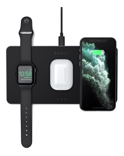 Cargador Inalámbrico Trio iPhone Iwatch AirPods / Satechi