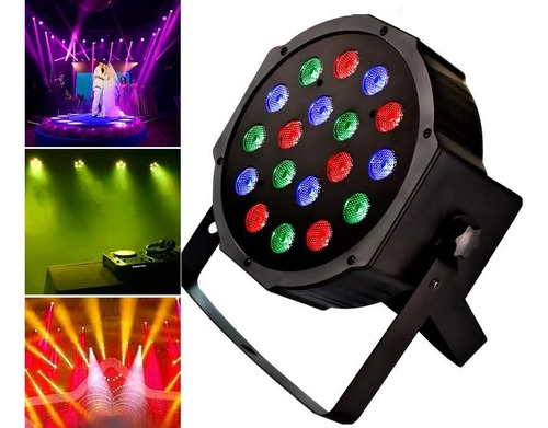 Foco Luces 18 Led Rgb Dmx Fiesta Disco Corriente