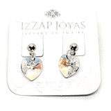 Aros Cristal Swarovski Corazón 10mm Bolita Pasantes Plata925