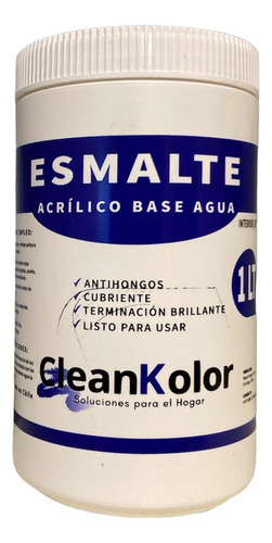 Pintura Esmalte Blanco 1 Litro Clean Color Antihongos