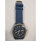 Reloj Analógico Marca Tonnier Original Azul Correa Lona 20mm