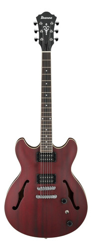 Guitarra Eléctrica Ibanez As Artcore As53 Semi Hollow De Sapele Transparent Red Flat Con Diapasón De Nogal