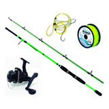 Combo De Pesca Caña 2.40m + Reel 3 Rulemanes + Accesorios