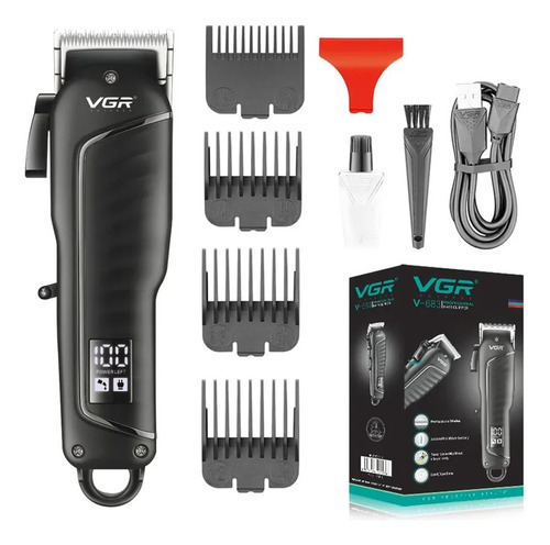 Máquina Cortar Pelo Vgr V-683 Profesional Inalámbrica Usb Color Negro