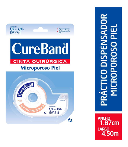 Cinta Micropore Cureband Piel 1.87cm X 4.5m 