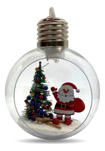 Mini Globo Led Árvore Natal Pisca Acrílico Enfeite Natalino