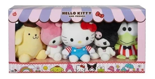 Hello Kitty Y Amigos Set De 5 Peluches Sanrio.