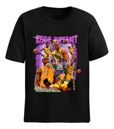 Camiseta Básica Unissex Kobe Bryant Mamba Negra Lakers Dunk