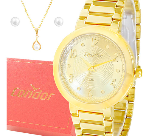 Relógio Condor Feminino Dourado Prova Dágua Luxo Original
