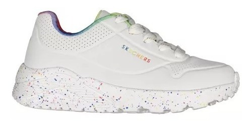 Tenis Skechers Uno Lite-rainbow Speckle Niñas Blanco 310456