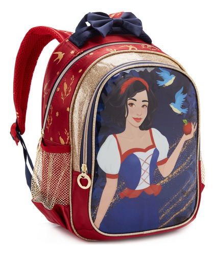 Mochila Costas Escolar Creche Infantil Laço Branca De Neve