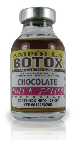 Ampolla Capilar Botox Chocolate 25ml Fu - mL a $400