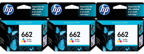 Cartuchos De Tinta Hp 662 Color Pack X3 Unidades Originales