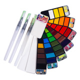 Set De Acuarelas 42 Colores Surtidos Con 3 Pinceles Kit