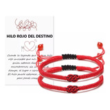 Duo Pulseras Parejas Hilo Rojo Destino Tibetana B007b Ágata