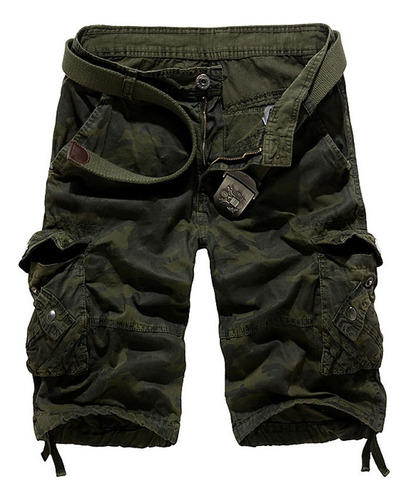 Bermuda Shorts Hombre Casual Verano Playa Cargo Camuflaje