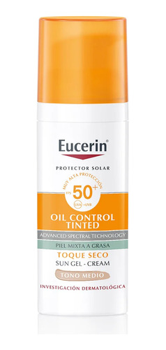 Eucerin Solar Toque Seco Tono Medio Oil Control 50+ 50ml