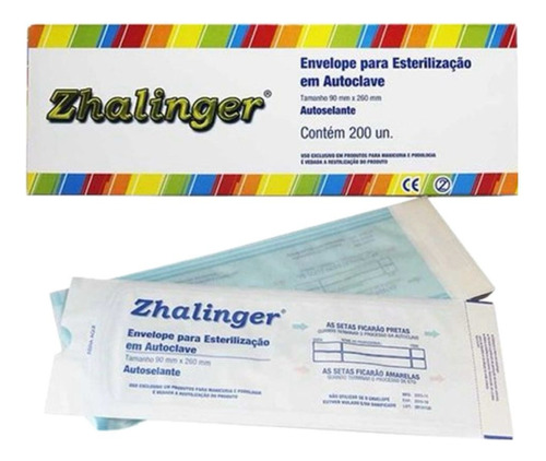 Envelope Para Autoclave Auto Selante 9x23mm Zhalinger 100und