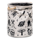 Cesto Canasto De Ropa Laundry Diseño Tattoo Saint Rebels 