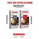 100 Cápsulas Kimbo Compatibles Con Nespresso 2 Variedades.