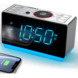 Radio Reloj Despertador Altavoz Bluetooth, Radio Fm Dig...